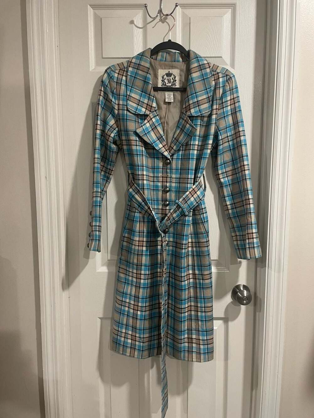 BB Dakota Plaid Belted Coat
